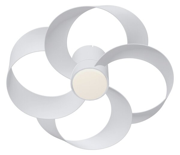 Mantra Iluminación LED stropni ventilator Rose, bel, tiho delujoči enosmerni motor, premer 65 cm,, zatemnjen, Bela, Dnevna soba / jedilnica, Plastika, Sodobni