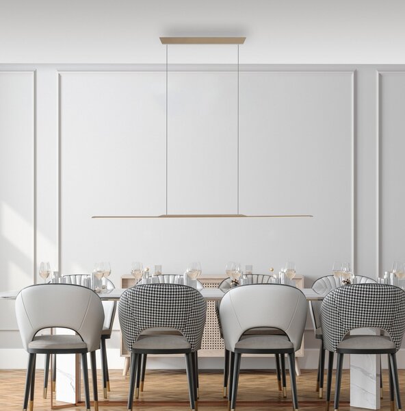 PURE LED-visoka svetilka Surface, bronasta, 125 cm, aluminij, 3.000 K, zatemnjen, Bronasta / starinska medenina, Dnevna soba / jedilnica, Aluminij, Sodobni