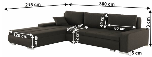 KONDELA Sedežna garnitura, rjava tkanina, TONIKS