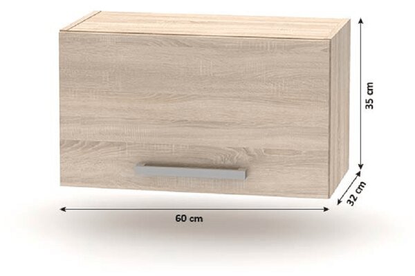 KONDELA Zgornja omara 1DV, hrast sonoma, NOVA PLUS NOPL-011-OH