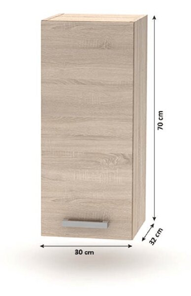 KONDELA Zgornja omara, hrast sonoma, NOVA PLUS NOPL-002-OH