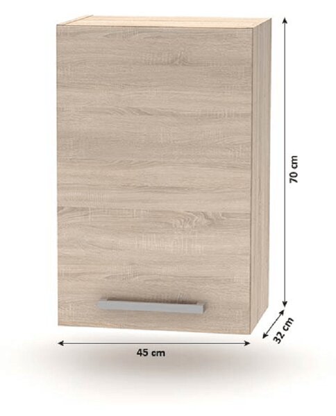 KONDELA Zgornja omara 45 1DV, hrast sonoma, NOVA PLUS NOPL-024-OH