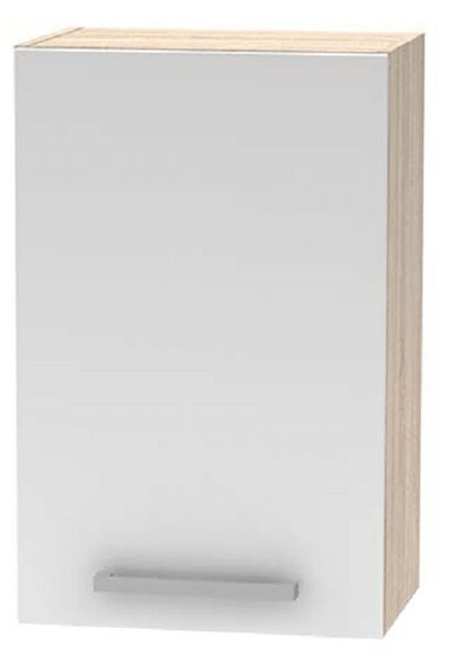 KONDELA Zgornja omara 45 1DV, hrast sonoma/bela, NOVA PLUS NOPL-024-OH