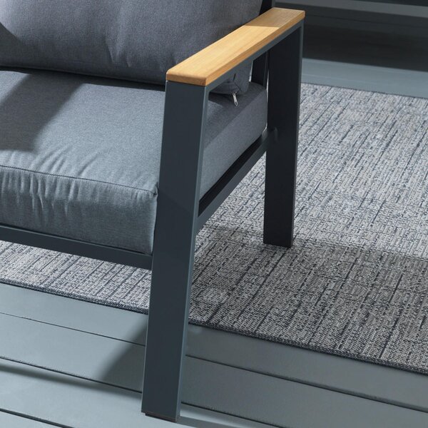 LOUNGE ZOFA tkanina les evkaliptusa masivno aluminij
