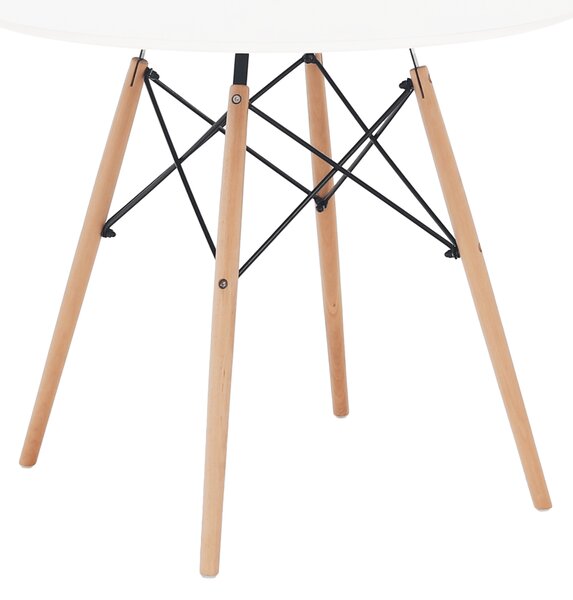 KONDELA Jedilna miza, bela/bukev, premer 90 cm, GAMIN 2 NEW 90