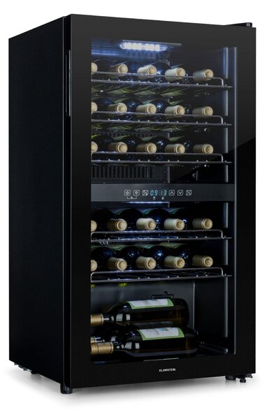 Klarstein Shiraz 29 Duo, vinoteka, 2 coni, 80 l/29 steklenic, 5 – 22 °C, na dotik, črna