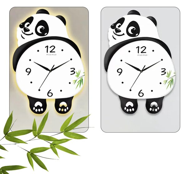 Pandatime™ Plešoča Led Stenska Ura Z Motivom Pande