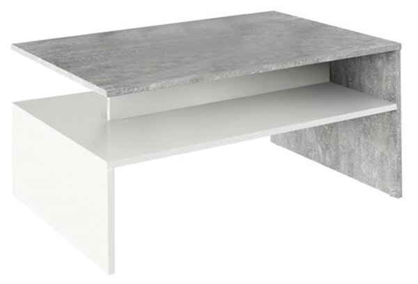 KONDELA Klubska miza, beton/bela, DAMOLI