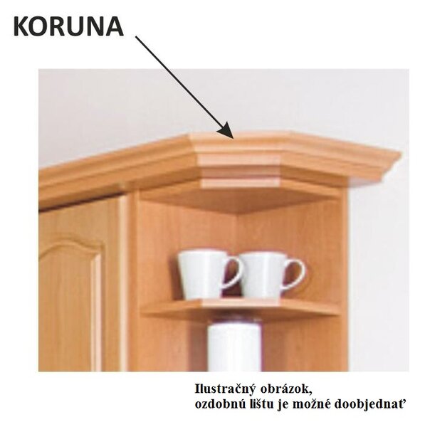 KONDELA Zgornja kuhinjska omara, jelša, LORA MDF NEW KLASIK W40S