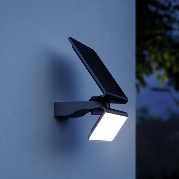 STEINEL LED sončna luč XSolar L-S One, antracit, senzor, zatemnjen, Črna, Plastika