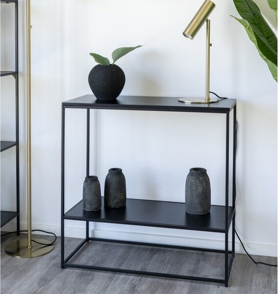 Črna stranska mizica s črno mizno ploščo 80x36 cm Vita – House Nordic