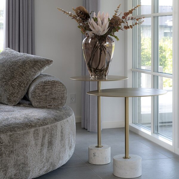 Kovinska okrogla stranska mizica ø 51 cm Lecco – House Nordic