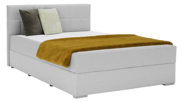 KONDELA Boxspring postelja 120x200, svetlo siva, FERATA COMFORT