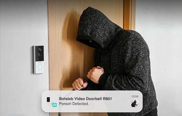 Aku. 5000mAh WiFi pametni domofon in zvonec s kamero 3MP Alexa Google assistant