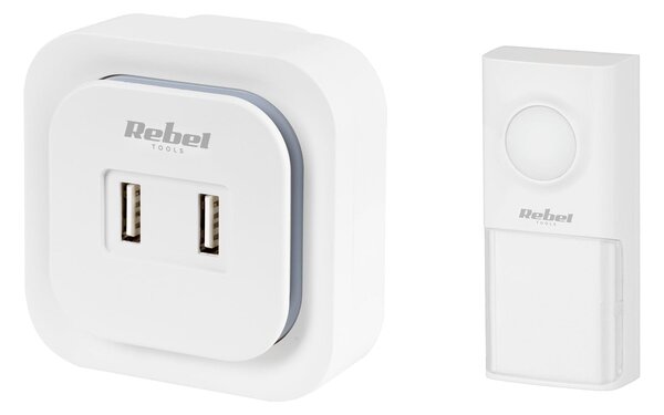 230V brezžični elektronski zvonec 36 melodij do 150m 2x USB 2A