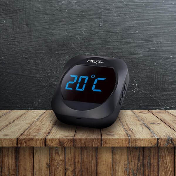 220V LCD brezžični zvonec in termometer 38 melodij do 300m črn