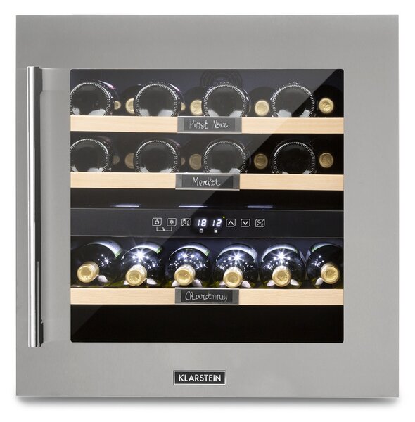 Klarstein Vinsider 36, hladilnik za vino, 2 hladilni coni, 5-22 °C, 94 l, nerjaveče jeklo