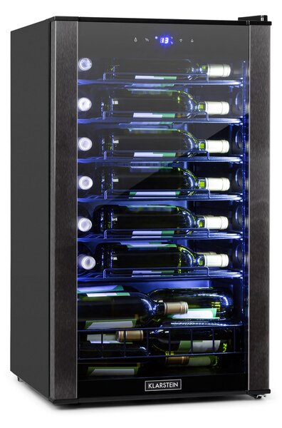 Klarstein Vinomatica, hladilnik za vino, 95 l, upravljanje na dotik, 85 W, 4 –18 °C, črna
