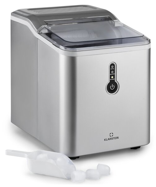Klarstein Chillout, aparat za izdelavo ledu, oble kocke ledu, 12 kg/24 h, posoda za vodo: 1,5 l, srebrn