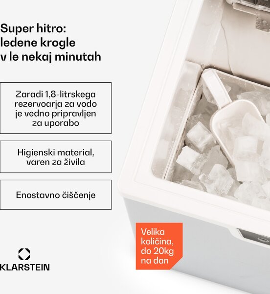 Klarstein Icefestival Cube, ledomat, 195 W, 1,9 l, 20 kg/24 ur