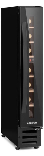 Klarstein Vinovilla 7, built-in, Uno Onyx, vgraden hladilnik za vino, črno steklo, nerjaveče jeklo
