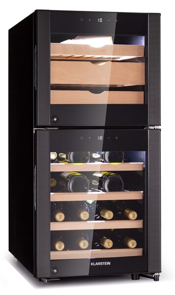 Klarstein El Dorado 89, hladilnik za vino in sir, 2 coni, zaslon na dotik, 89L, LED
