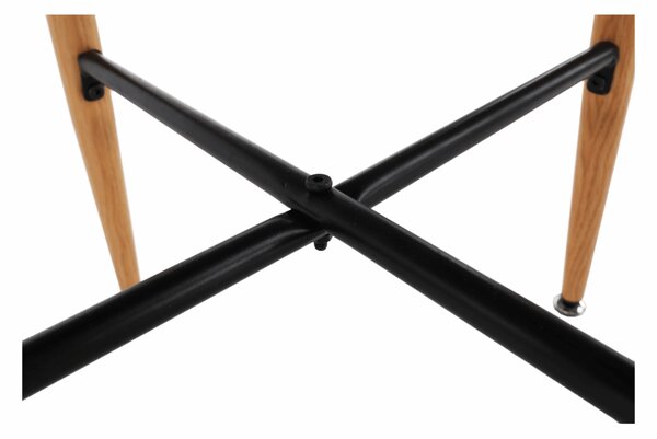 KONDELA Barska miza, črna/hrast, premer 60 cm, IMAM