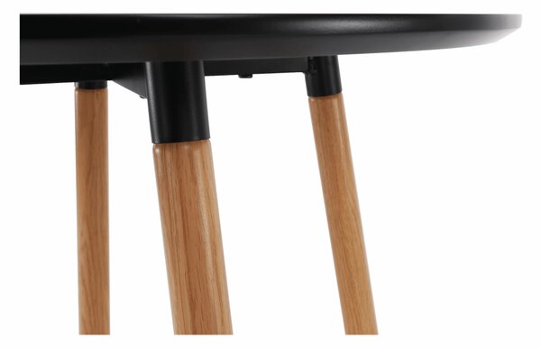 KONDELA Barska miza, črna/hrast, premer 60 cm, IMAM