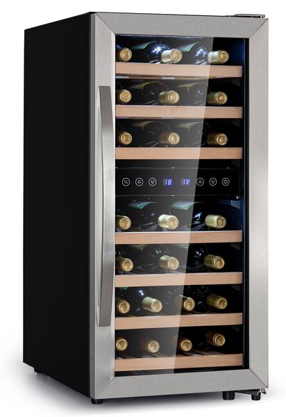 Klarstein Vinamour 33 Duo, hladilnik za vino, 2 coni, 89 l / 33 steklenic, 5-18 °C, upravljanje na dotik