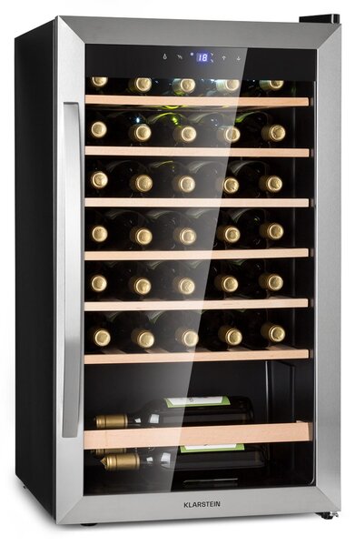 Klarstein Vinamour 32 Uno, vinoteka, 1 cona, 95 l / 36 steklenic, 4-18 °C, upravljanje na dotik