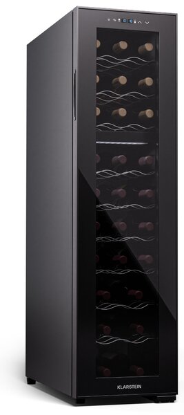 Klarstein Shiraz 27 Duo, hladilnik za vino, 2 coni, 83 l/27 steklenic, 5-18 / 5-18 °C, upravljanje na dotik
