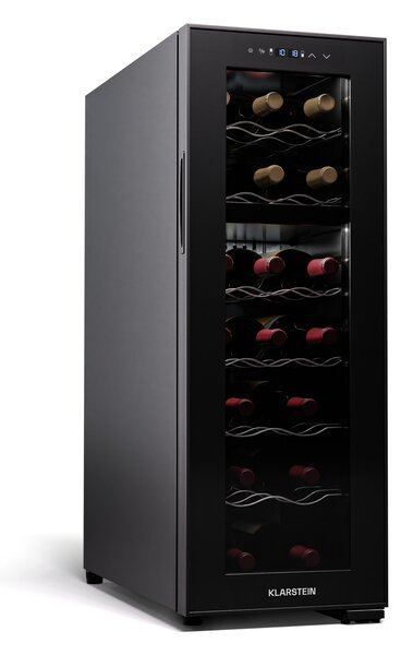 Klarstein Shiraz 18 Duo, hladilnik za vino, 2 hladilni območji, 53 l/18 steklenic, 5-18 °C, upravljanje na dotik