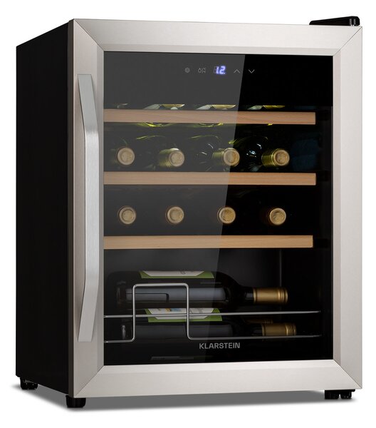 Klarstein Vinamour 16 Uno, vinska omara, 16 steklenic /42l, 5-18°C, 41 dB, steklo
