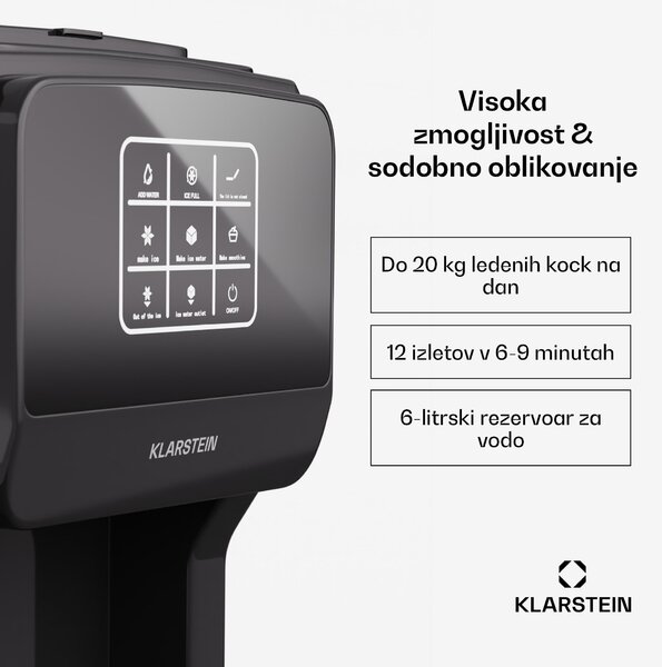 Klarstein ArcticBlend 3v1 ledomat, 20 kg/24h, Bullet Ice, Zdrobljen led, Razpršilnik vode