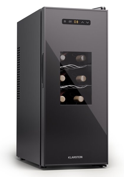 Klarstein Silent Vino 12 Uno Slim hladilnik za vino 30 l / 12 steklenic 8-18 °C Na dotik