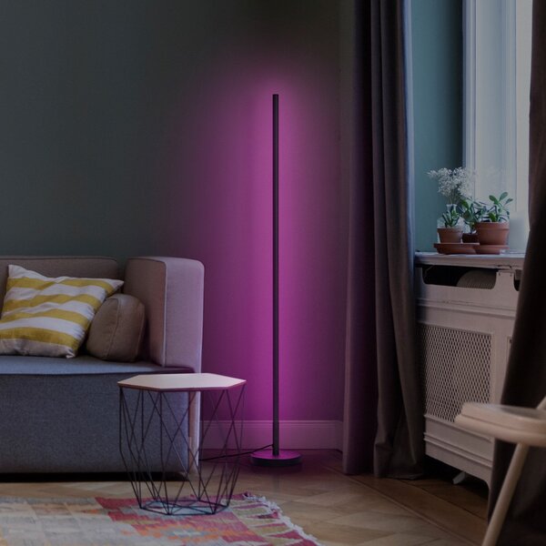 LEDVANCE SMART+ SMART WiFi Talna okrogla talna svetilka črna, zatemnjen, Črna, Dnevna soba / jedilnica, Kovina, Sodobni