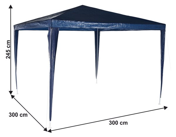 KONDELA Vrtni paviljon/šotor, modra, 3 x 3 m, GOTAN