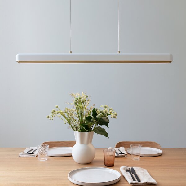 UMAGE LED viseča svetilka Hazel Branch, bela/medenina, 100 cm, zatemnjen, Bela, Dnevna soba / jedilnica, Kovina, Sodobni