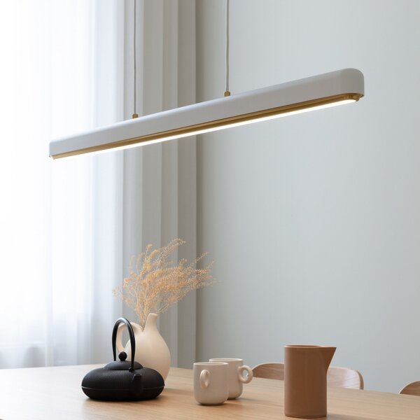 UMAGE LED viseča svetilka Hazel Branch, bela/medenina, 100 cm, zatemnjen, Bela, Dnevna soba / jedilnica, Kovina, Sodobni