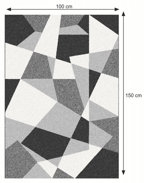 KONDELA Preproga, črna/siva/bela, 100x150, SANAR