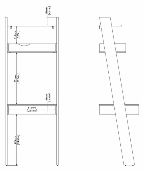 Pisalna miza OSLO 75389 v dekorju hrast sonoma