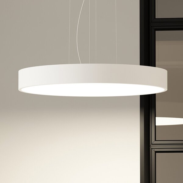 Arcchio LED viseča svetilka Noabelle, Ø 80 cm, bela, kovina, zatemnjen, Bela, Kuhinja, Kovina, Sodobni