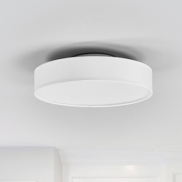 Lindby LED stropna svetilka Saira, Ø 30 cm, bela, tekstil, Bela, Dnevna soba / jedilnica, Tkanine / tekstil, Sodobni