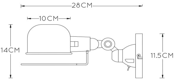 Lucide 45252/01/97 - Stenska svetilka HONORE 1xE14/25W/230V/230V