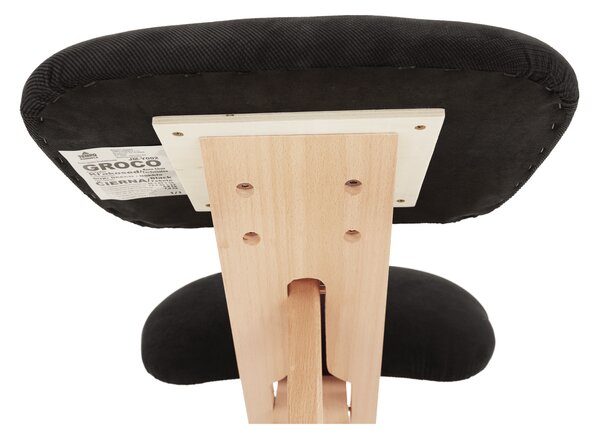 KONDELA Ergonomski klečalnik, črna/bukev, GROCO