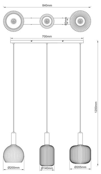 Mömax Viseča Svetilka Scher, Ca. 84/20,5/120 Cm