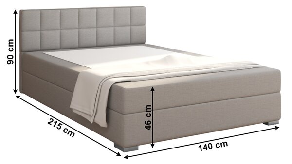 KONDELA Boxspring postelja 140x200, sivorjava TAUPE, FERATA TV COMFORT