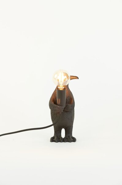 Mat črna namizna svetilka (višina 24 cm) Penguin – Light & Living