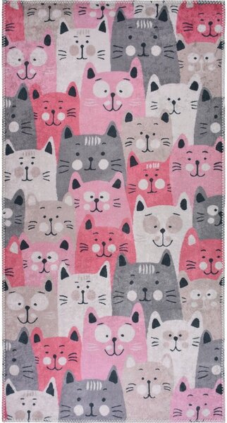 Rožnata otroška preproga 80x150 cm Silly Cats – Vitaus