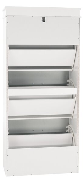 KONDELA Omarica za čevlje, 3-vrstna, siva/bela, SEBER TIP 2